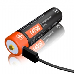 Micro USB 3.7V 750mAh 14500 AA li ion rechargeable battery